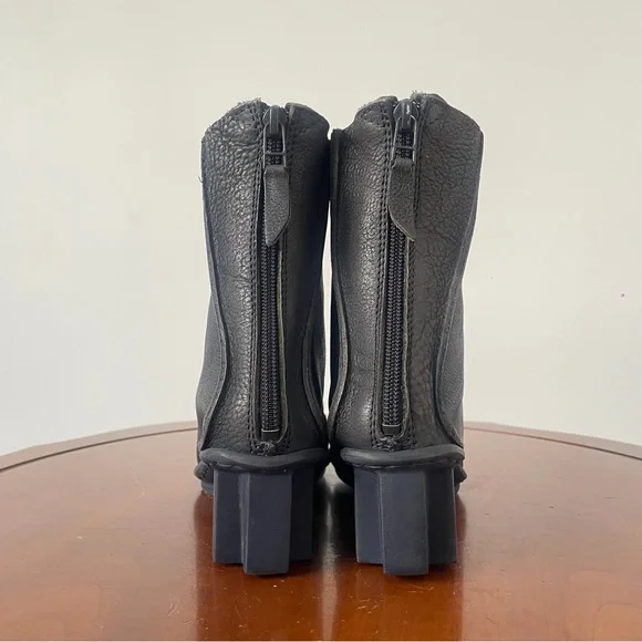 Trippen Black Pebbled Leather Wedge Ankle Boots | - Picture 4 of 8